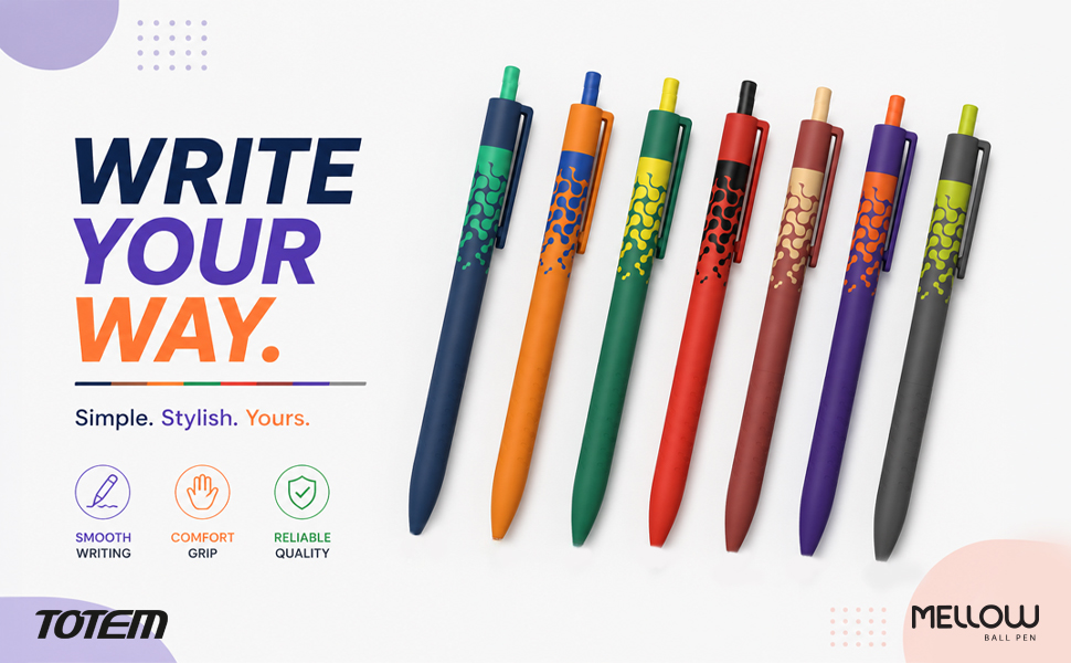 Win Mellow Retractable Ball Pen - Body Material: Polymer