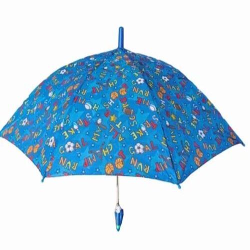 Blue Satin Printed Kids Umbrella