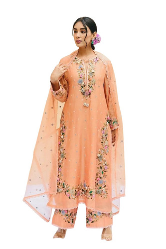 Embroidered Georgette Ladies Party Wear Suit