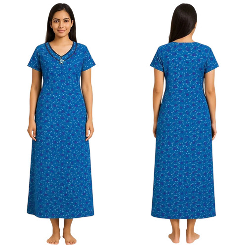 Womens Printed Long Maxi Nighty