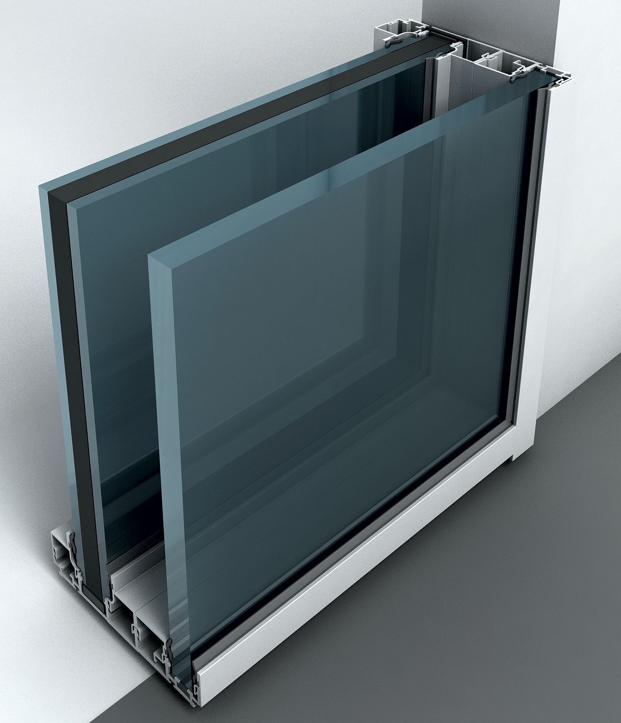 22x100mm Gp18100h Hybrid Acoustic Glass Partition - Color: Clear