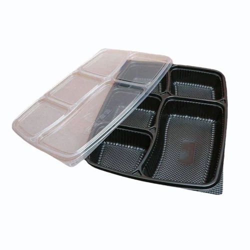 5 Compartment Plain Meal Tray