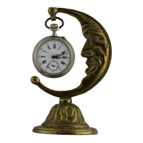Brass Moon Stand Clock