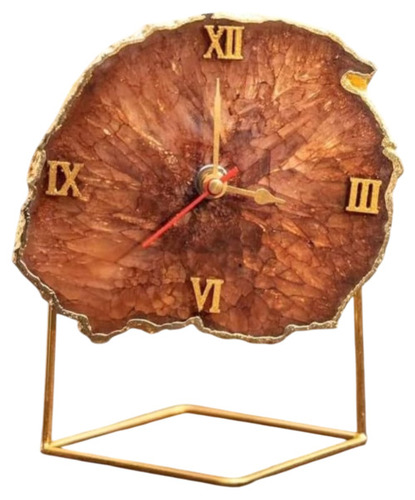 Brown Agate Analog Clock