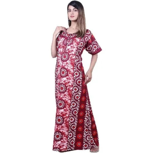 Cotton Printed Jaipuri Night Gown