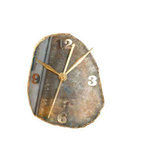 Grey Agate Analog Clock