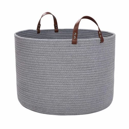 Grey Rope Cotton Basket