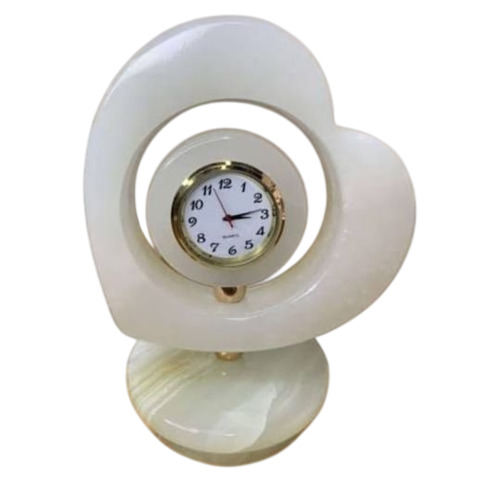 Heart Shaped Marble Table Clock