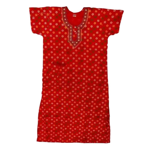 Ladies Red Half Sleeves Nighty