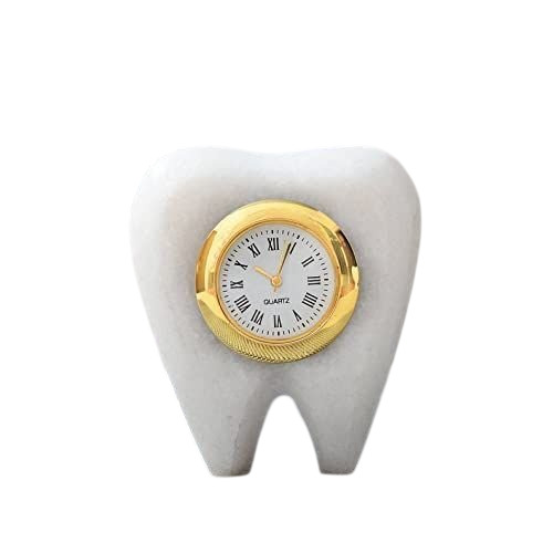 Marble Tooth Shape Desk Clock