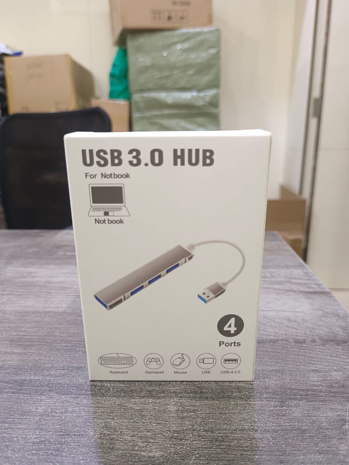 USB 3.0 Hub 4 Port USB-A Hub for Notebook Laptop Gamepad Mouse 5Gbps