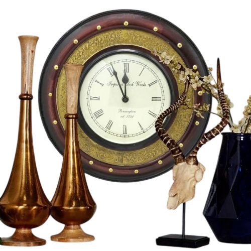 Brass Carving Work Wall Clock