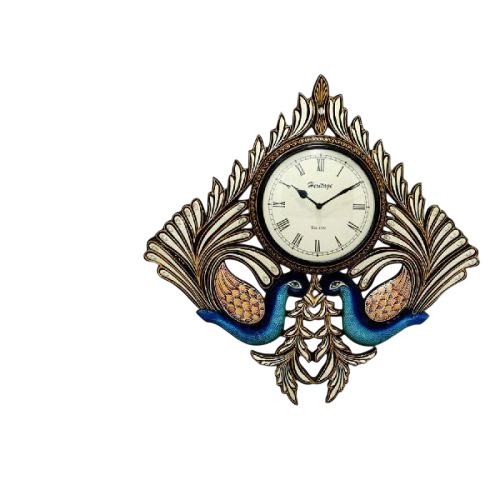 Kite Shape Double Peacock Wall Clock