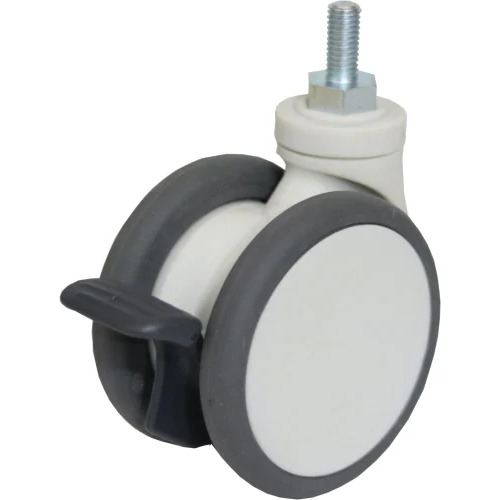 Medical Twin Wheel Castors For Hospital Beds - Color: Black And White