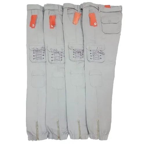 Mens Light Grey Cargo Pants