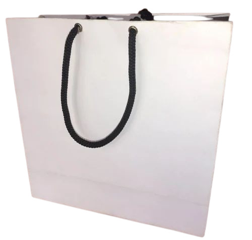 Plain Kraft Paper Shopping Bag - Color: White