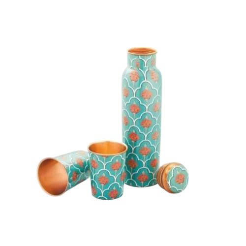 Refreshing Copper Bottle With 2 Glass