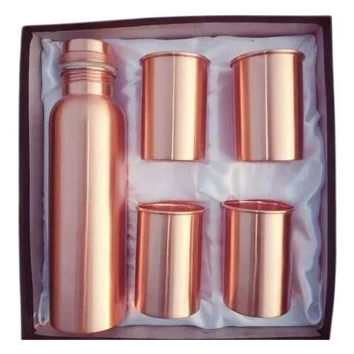 Copper Bottle With 4 Glasses