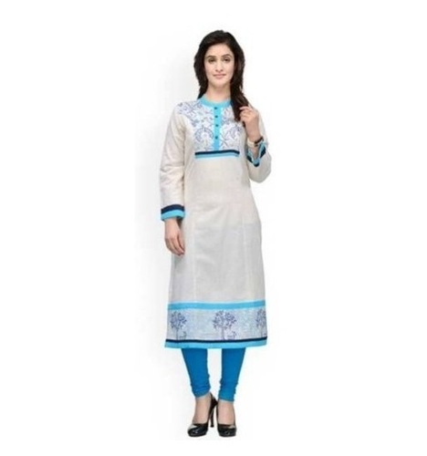 Trendy Kurtis - Cotton, Sizes S-XXXL, White | Anti Wrinkle, Breathable, Quick Dry, Machine Stitched