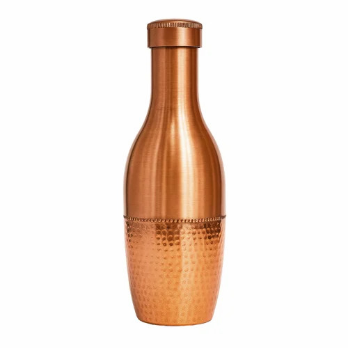 1 Litre Half Hammered Copper Bottle