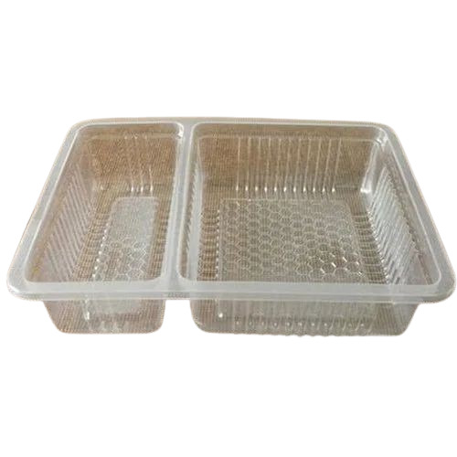 2 Compartment Transparent Disposable Tray