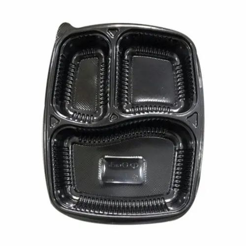 3 Compartment Plain Disposable Tray