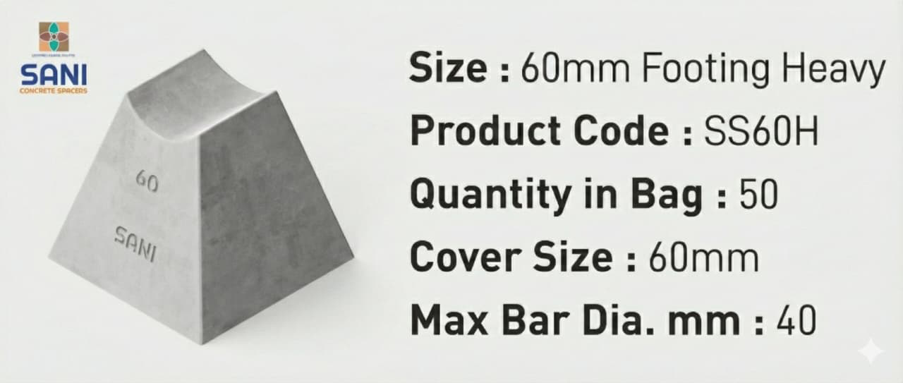 60 mm Footing Concrete Cover Block