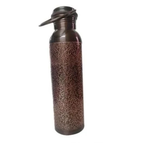 Designer Copper Water Bottle - Capacity: 1 Ltr