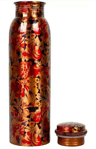 Floral Printed Copper Bottle