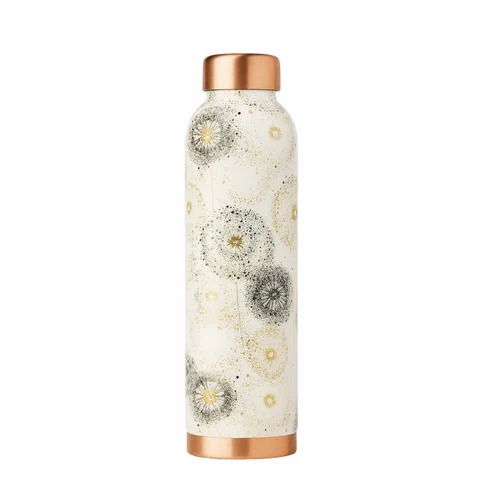 Floral Printed Copper Bottle
