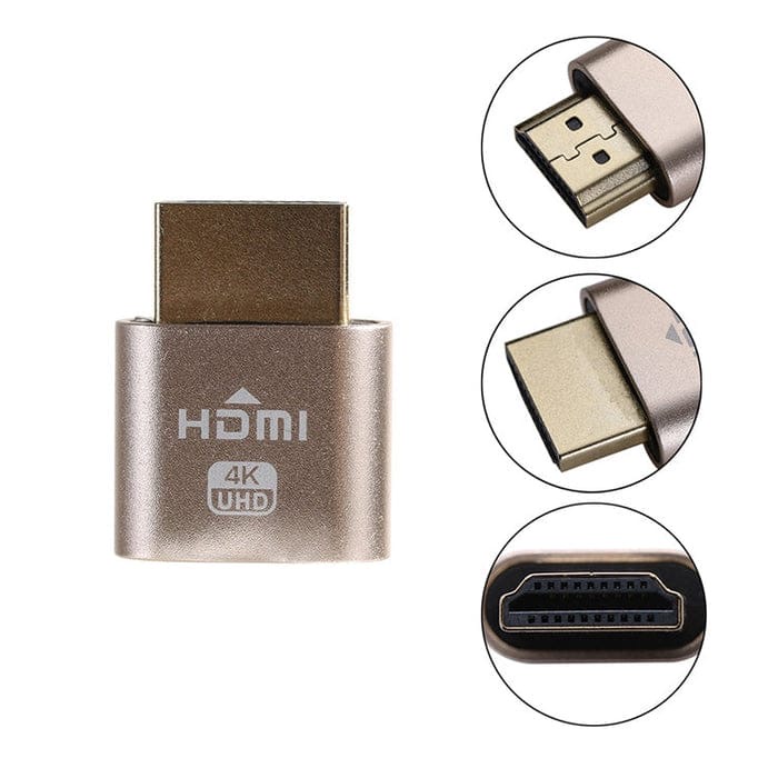 HDMI Dummy Plug 4K 60Hz UHD Display Emulator Adapter Male to Female HDMI EDID Headless Display Adapt