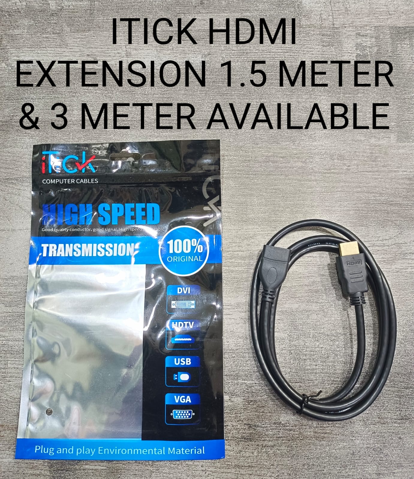 HDMI Extension Cable 1.5M 3M High Speed Male to Female Computer TV Cable