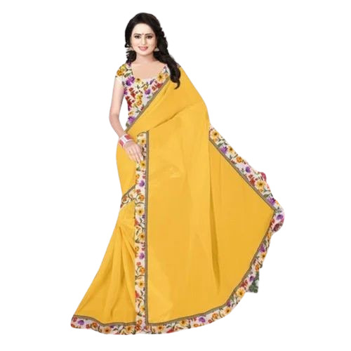 Ladies Fancy Yellow Saree