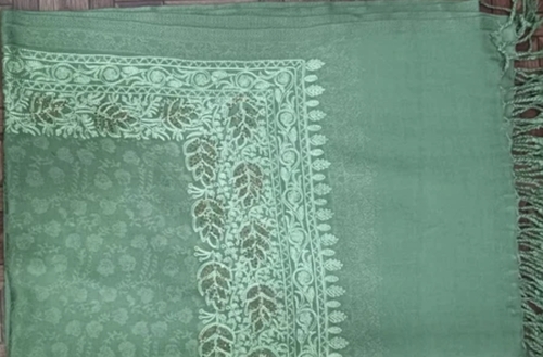 Ladies Persian Green Embroidered Stole
