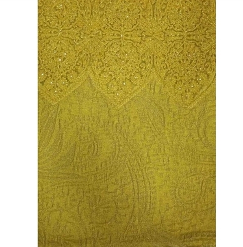 Ladies Yellow Embroidered Woolen Stole