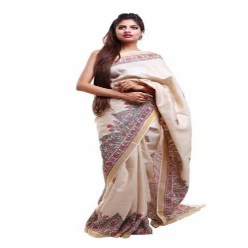 Madhubani Hand Painted Silk Saree