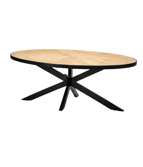 Natural Wood Oval Dining Table - General Use: Indoor Furniture