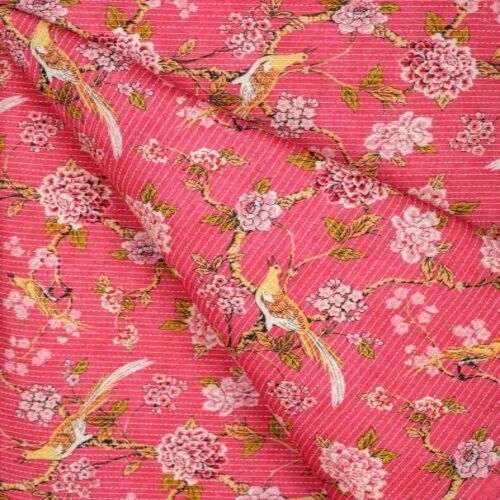 Pink Cotton Printed Fabric