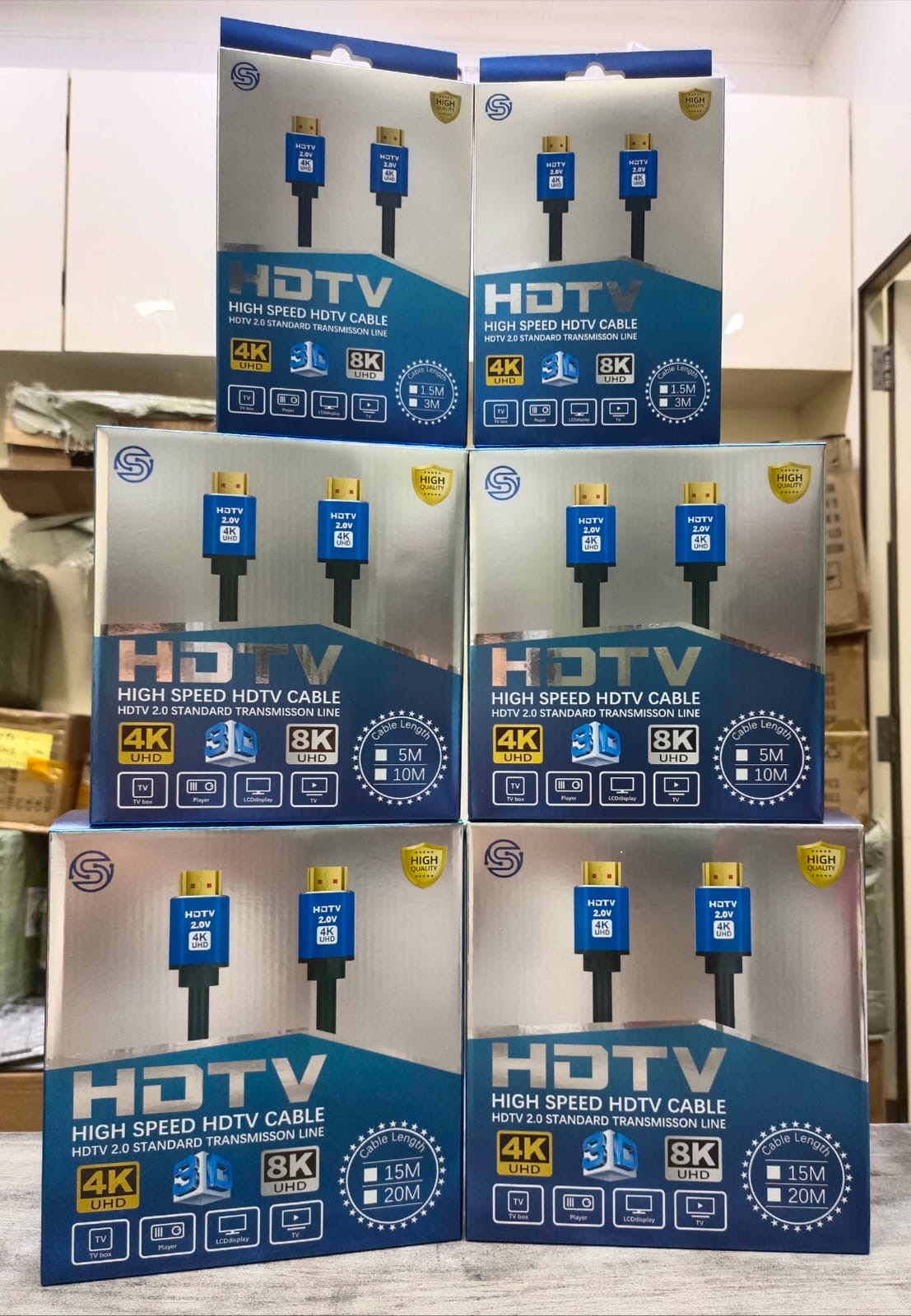 Premium High Speed HDMI 2.1 Cable 8K 4320P ARC 1.5M 3M 5M 15M 20M