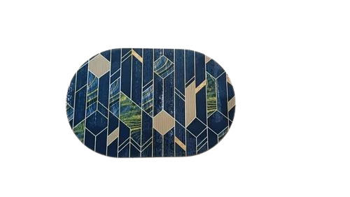 Printed Oval Rubber Door Mat