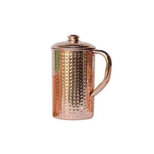 Round Hammered Copper Jug
