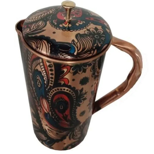 Round Printed Copper Jug