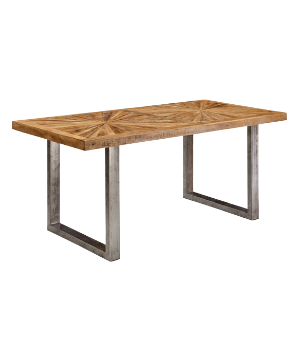 Solid Wood Rectangular Dining Table - Color: Natural