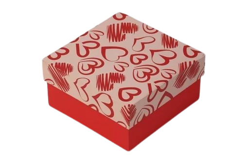 Square Red Cardboard Printed Gifting Box
