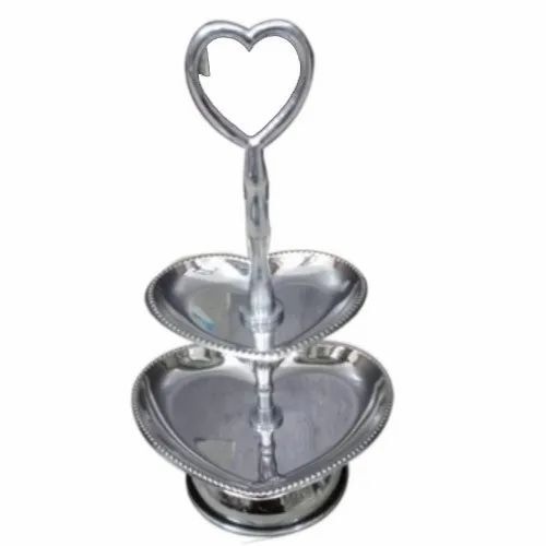 Stainless Steel Heart Shaped Cake Stand - Automatic Grade: Manual
