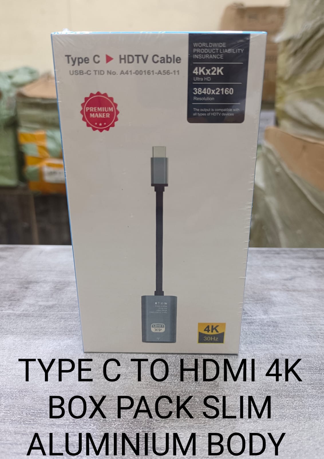 Type C to HDMI 4K Cable USB-C HDTV Adapter 4Kx2K Slim Aluminium Body