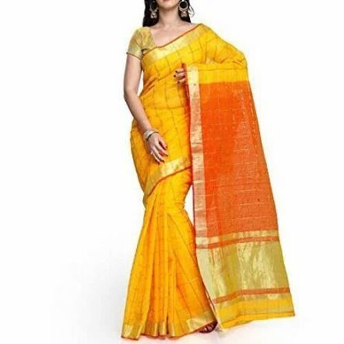 Yellow Cotton Saree