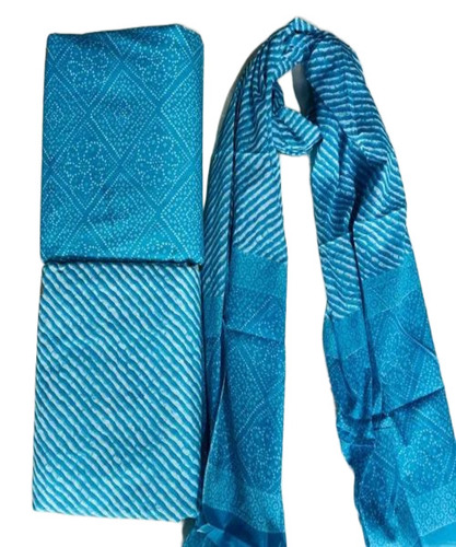 Blue Bandhej Cotton Fabric