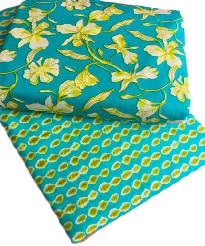 Green Cotton Printed Fabric