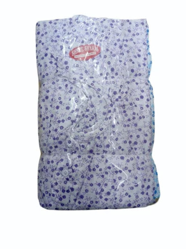 Medium Regular Fit Ladies Floral Printed Satin Nighty - Color: All